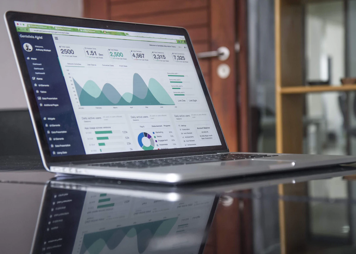 Laptop showing a performance dashboard