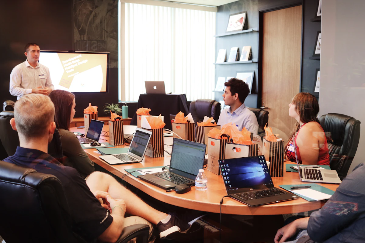 Leadership team meeting in a boardroom